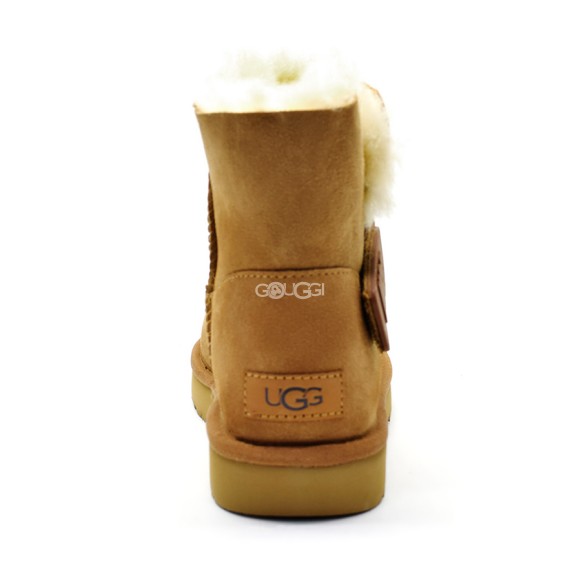 Ugg Mini Bailey Graphic Logo Suede Chestnut