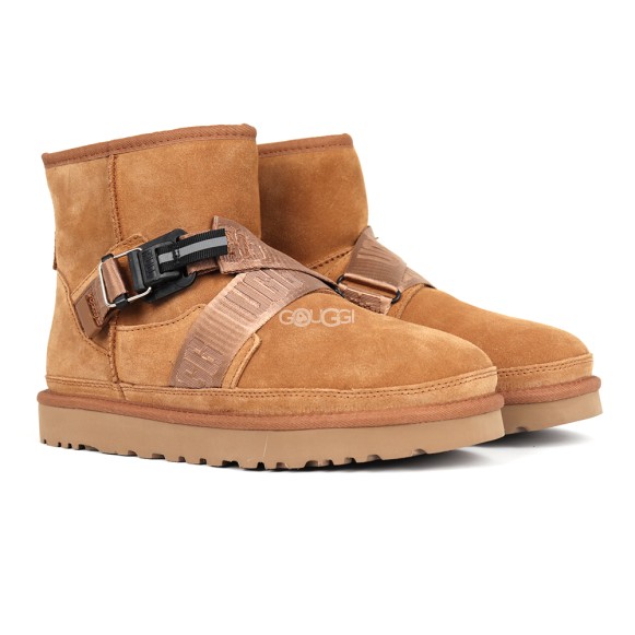 Men`s UGG Classic Ultra Mini Hybrid Strap Short Boots Chestnut