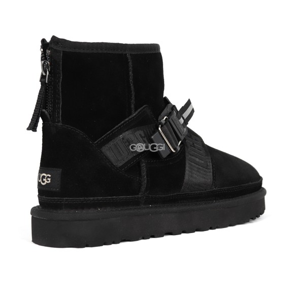 Men`s UGG Classic Ultra Mini Hybrid Strap Short Boots Black