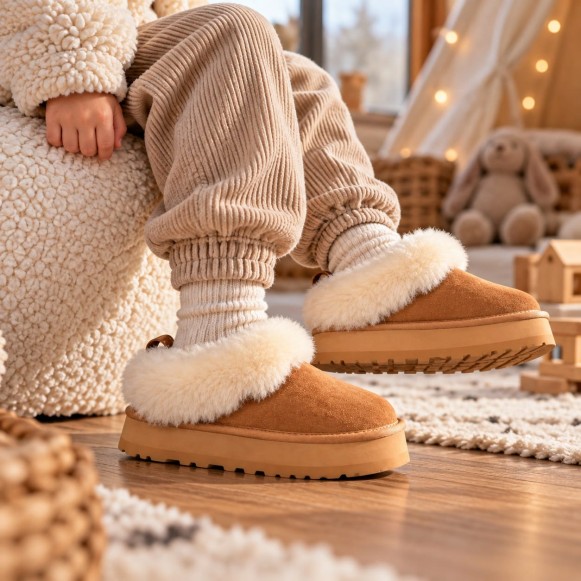 Детские слипоны на платформе Kids Tazelle Platform Chestnut