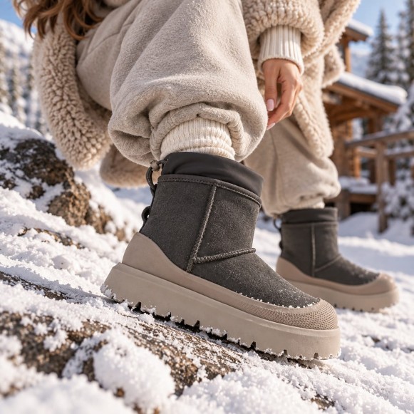 Женские мини угги Ugg Classic Mini Weather Hybrid Grey