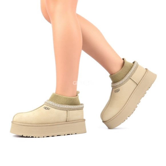 Женские угги на платформе Ugg Tazz Knit Mustard Seed