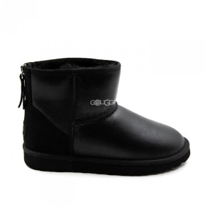 Ugg Classic Mini Zip Metallic Black (без камней)