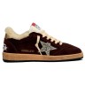 Golden Goose Ball-Star Winter Brown Shearling With Silver Glitter Star