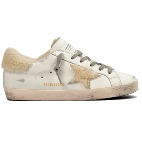 Golden Goose Super-Star Winter White Deluxe Brand Shearling