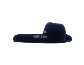 Fluff Slide Slippers Navy.