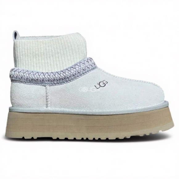 Женские слипоны на платформе UGG Tazz Knit White