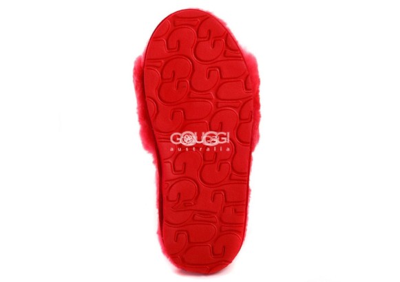 Fluff Slide Slippers Red